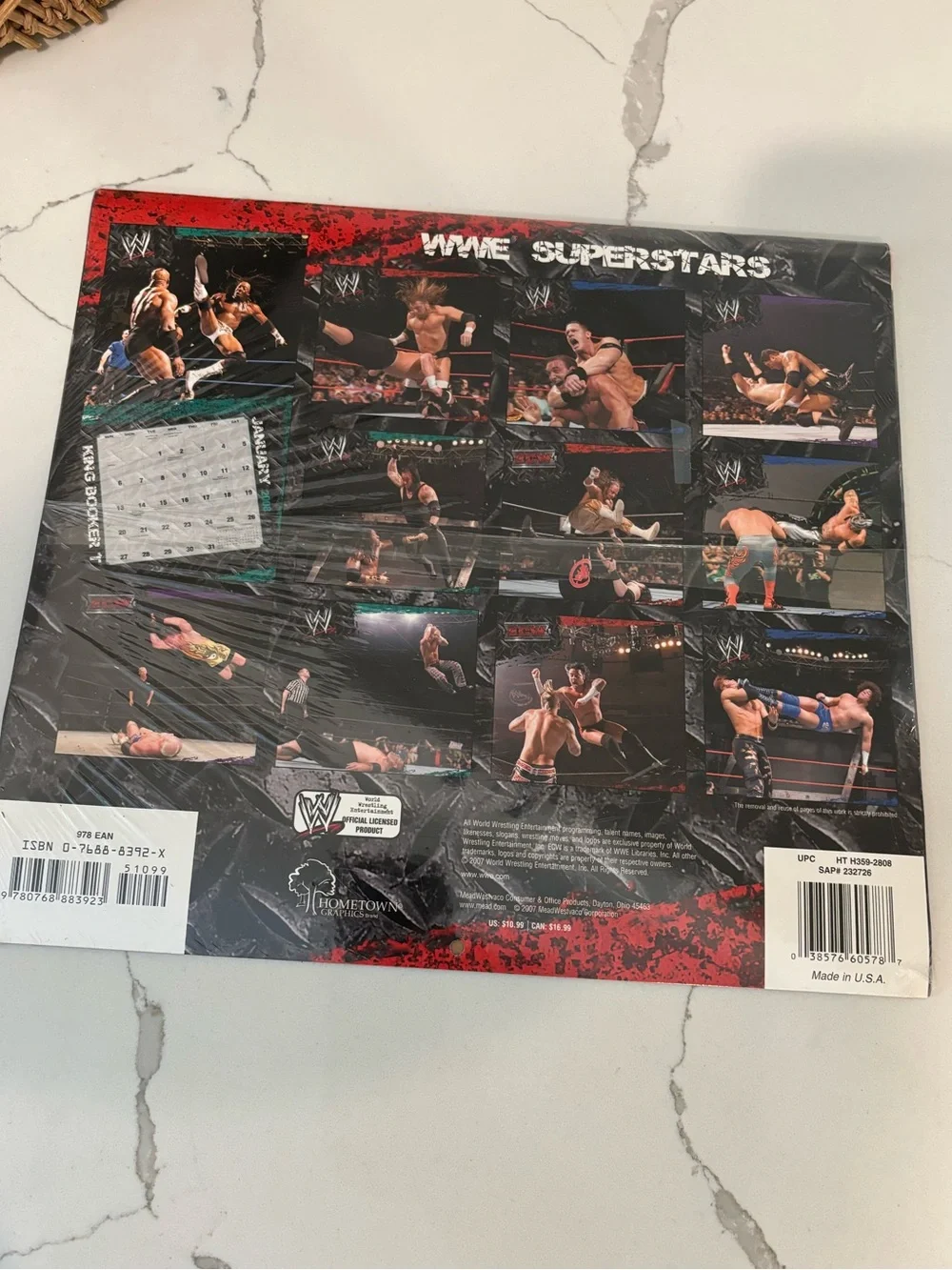 Vintage Official WWE SEALED 2008 Wall Calendar 12” x 12” Multi Month